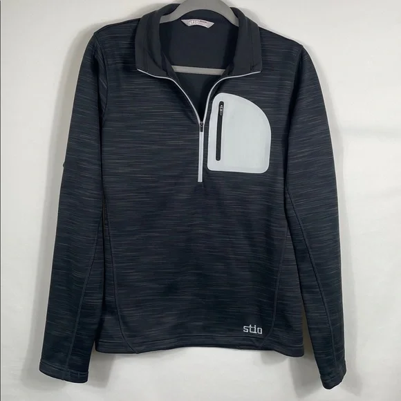 Stio Gannett Peak Half-Zip fleece pullover. Charcoal. Size Women’s Large - Picture 2 of 6